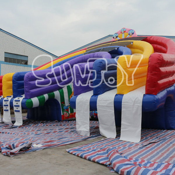 SJ-WSL16026 Triple Lane Rainbow Inflatable Water Slide