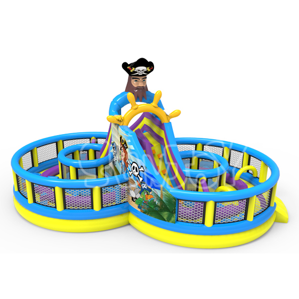 Curve Eight Pirate Theme Inflatable Obstacle Race SJ0568
