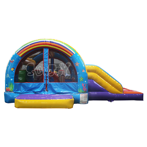 Small Rainbow Bouncer Slide Inflatable Combo For Sale SJ-CO18026