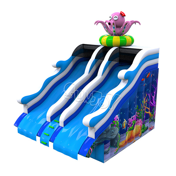 Double Lane Inflatable Octopus Water Slide For Above-Ground Pool SJ-NWSL19004