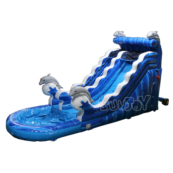 16FT Inflatable Dolphin Water Slide With Pool For Kids SJ-WSL19004