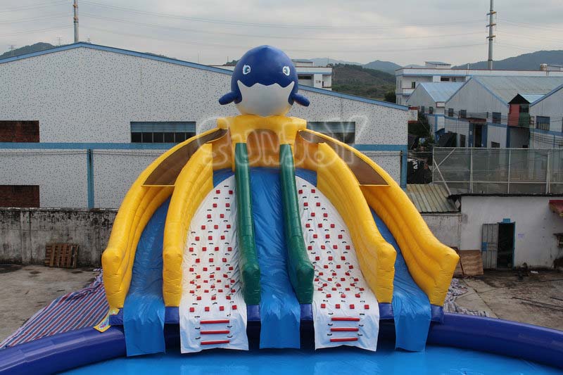 triple lane inflatable water slide