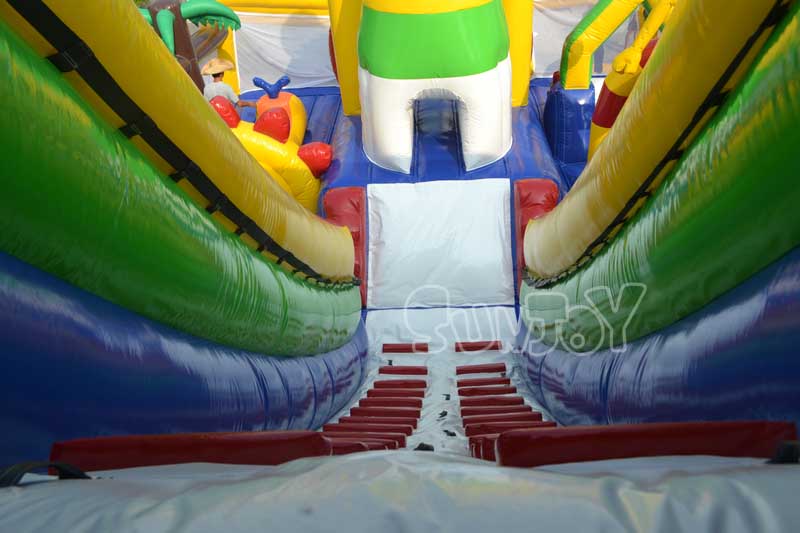 giant slides inflatable amusement park climb wall