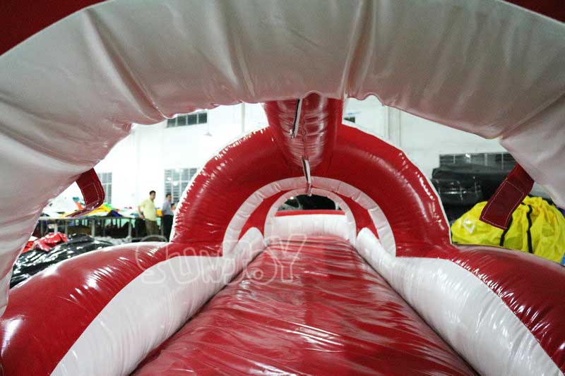22ft red white inflatable slip n slide tunnel
