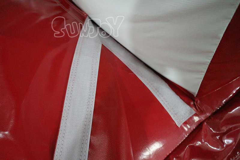 22ft red white inflatable slip n slide stitching detail