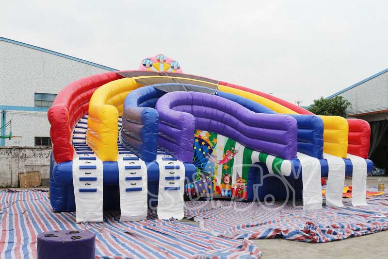 triple lane rainbow inflatable water slide detail picture 1