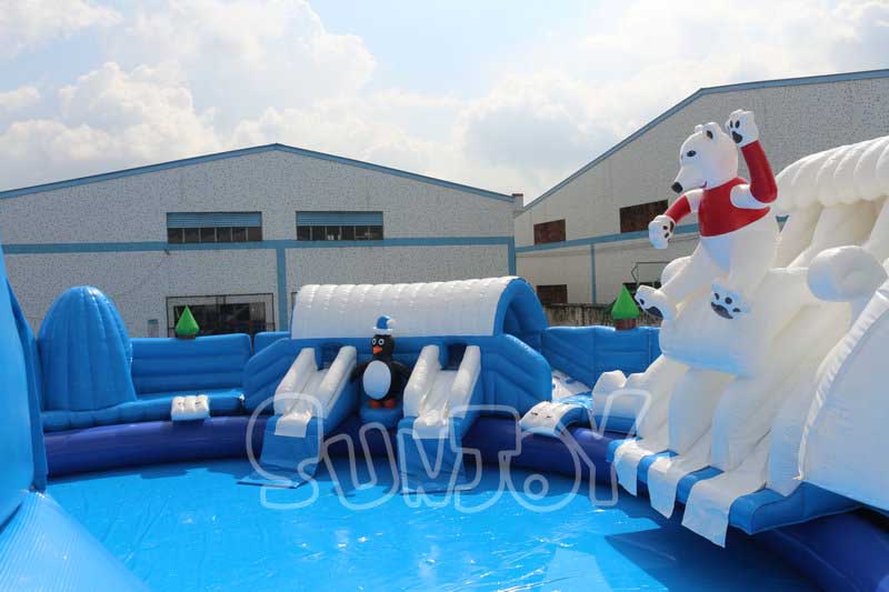 snow and ice inflatable water park part two