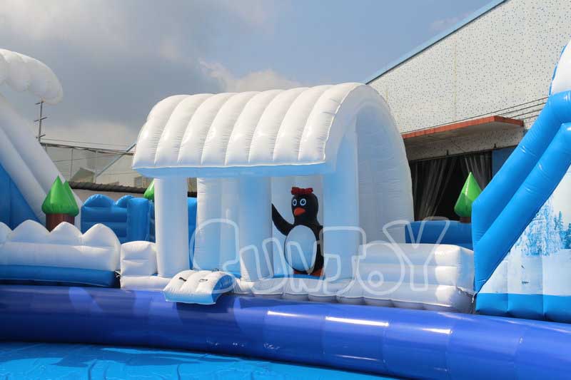 snow and ice inflatable water park part three