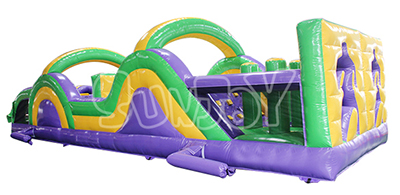 two players inflatable obstacle course