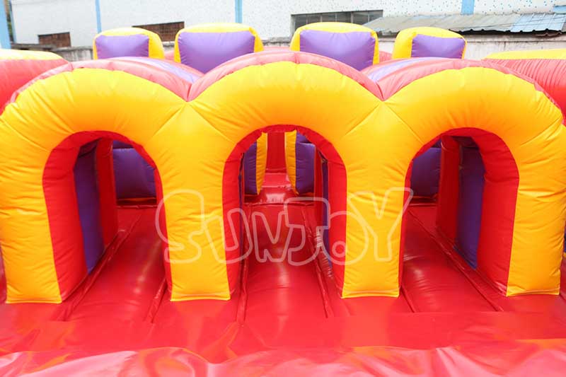 40ft bright color inflatable obstacle course tunnels