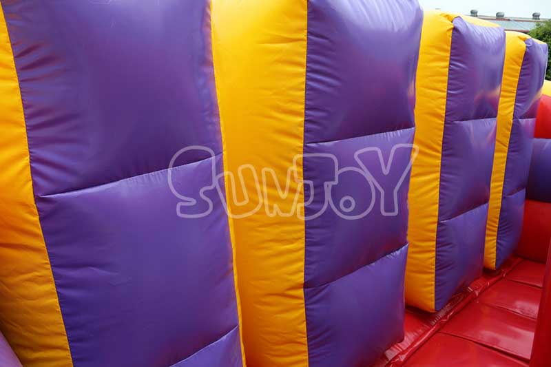 40ft bright color inflatable obstacle course inflated wall