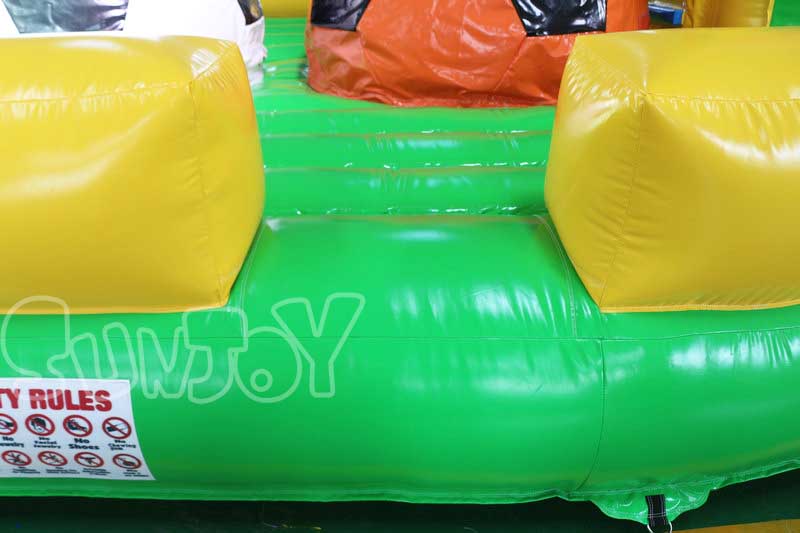 inflatable soccer obstacle course stitching detail