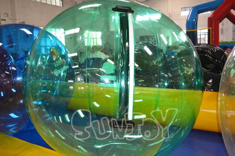 green transparent inflatable water ball
