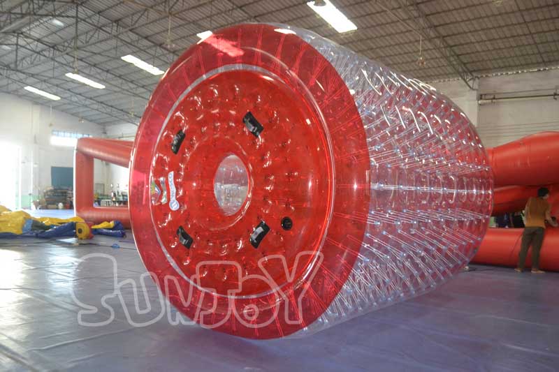 red ring inflatable water roller ball entrance