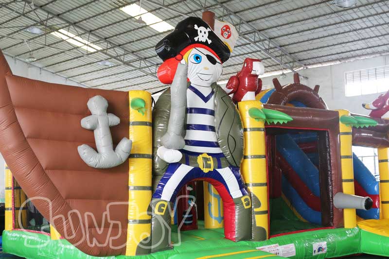 pirate ship bouncy castle entrance