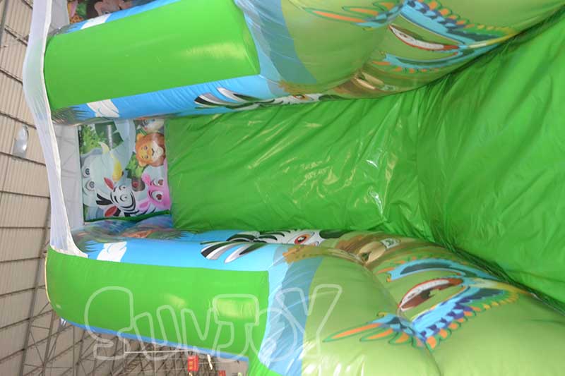 green inflatable slide lane