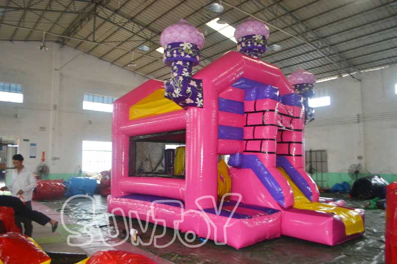 pink color bouncy castle for girls