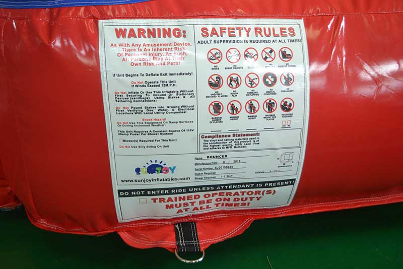 sunjoy inflatable safety rules