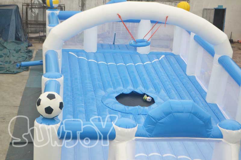 inflatable football arena with trampoline
