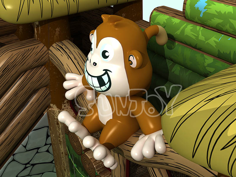 forest slide playground cartoon monkey