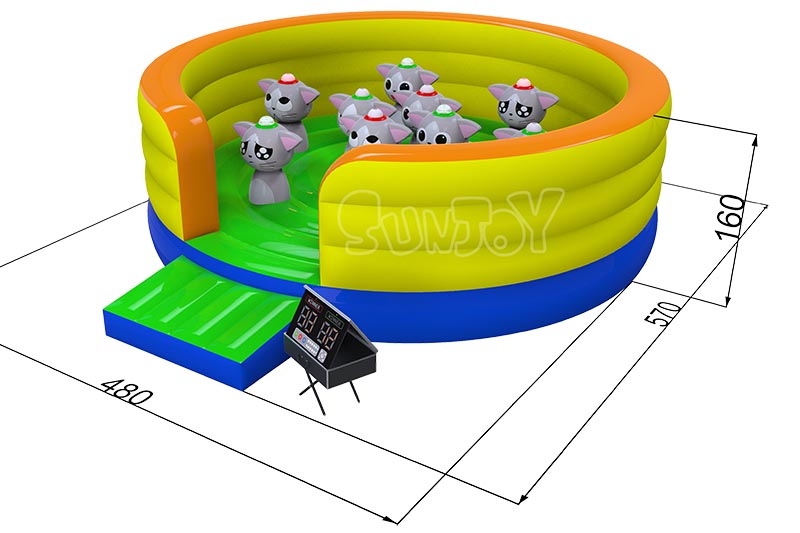 interactive cats bounce house dimensions