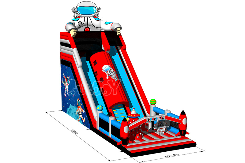 space theme inflatable slide size