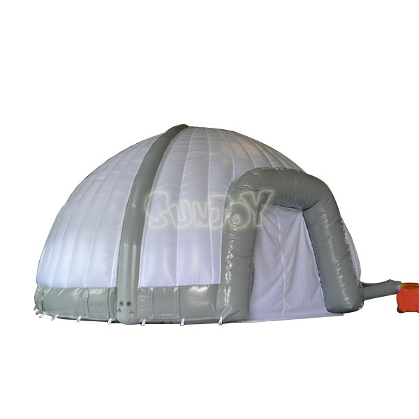 Gray White Inflatable Dome Tent