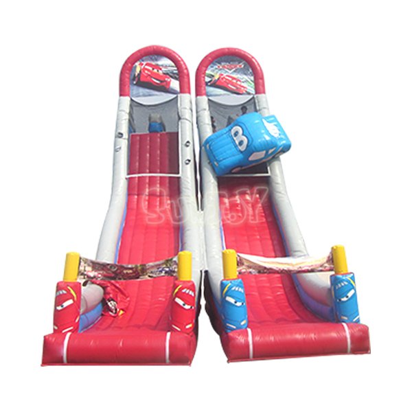 SJ-SL15090 10M Cars Double Lane Inflatable Slide For Adults