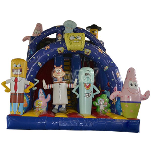 SJ-SL14005 20' SpongeBob Inflatable Slide Double Lane