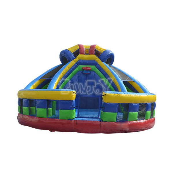 SJ-SL14014 Inflatable Bouncy House With Circular Dry Slide