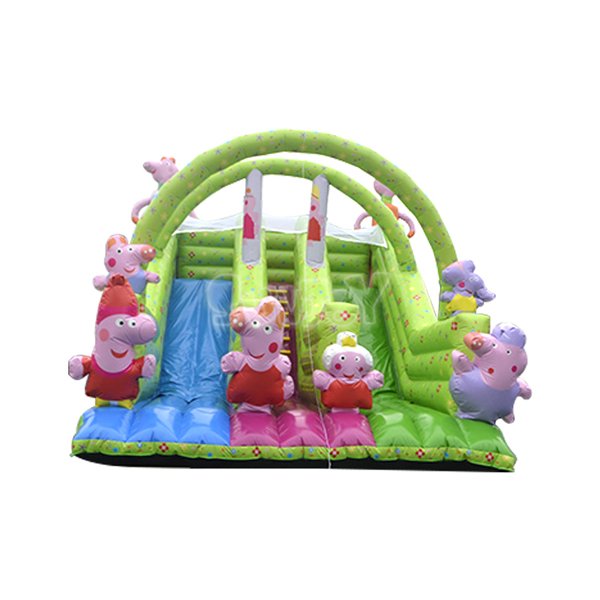 SJ-SL15126 20' Double Lane Peppa Pig Inflatable Slide