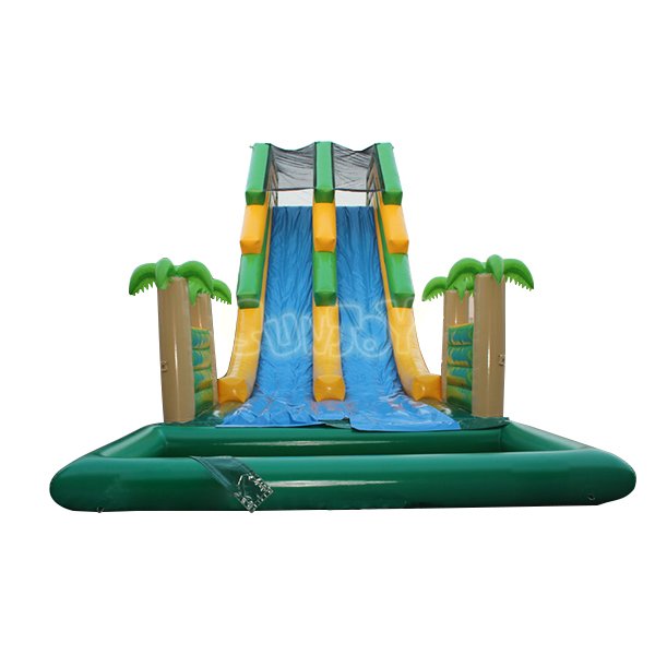 SJ-WSL15017 Giant Palm Water Slide With Pool And Obstacle