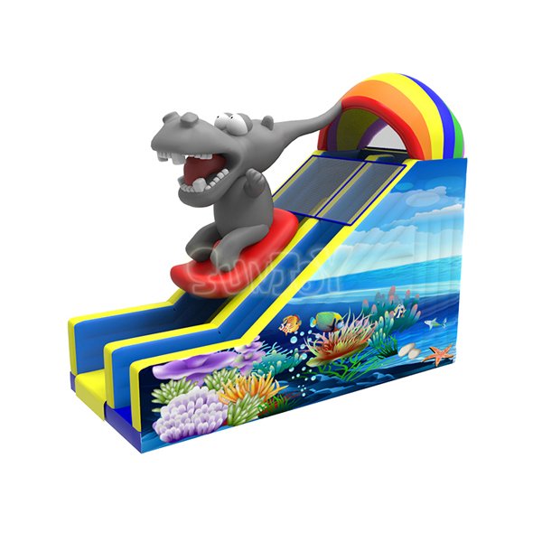 15ft Backyard Inflatable Cartoon Wolf Slide For Sale SJ0578