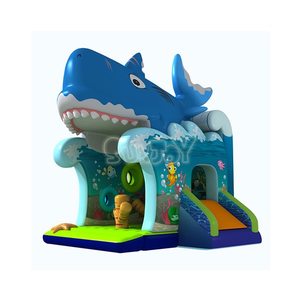Mini Trampoline Bouncy House Giant Whale Inflatable Combo For Kids SJ0003