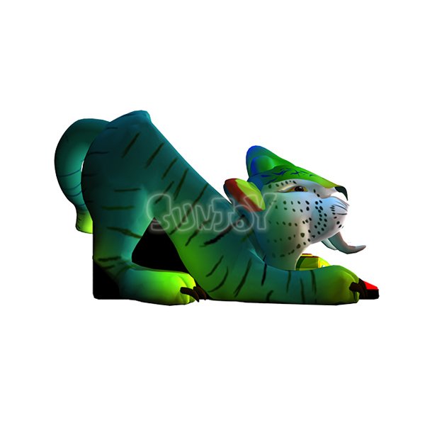 Inflatable Green Tiger Slide