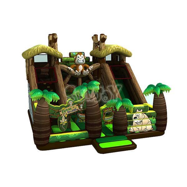 23 Feet Forest Theme Inflatable Dry Slide For Sale SJ0014