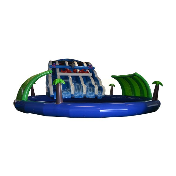 SJ-WSL15002 5 Lanes Inflatable Water Slide With Pool