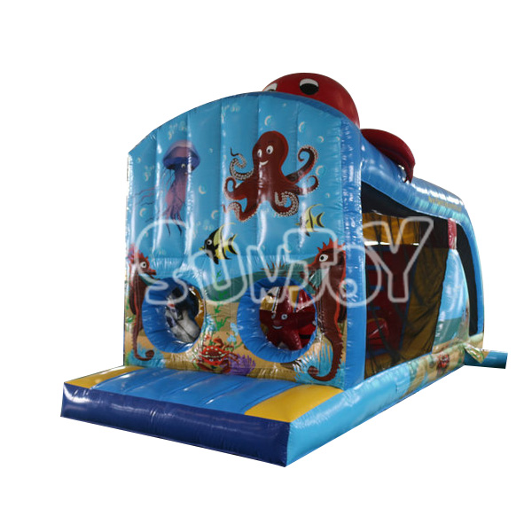 SJ-CO16046 Inflatable Octopus Obstacle Bounce House Combo