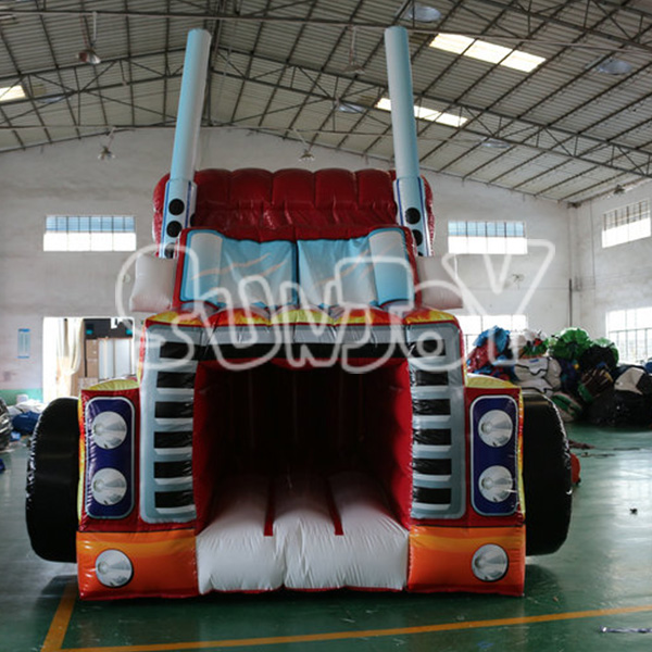 SJ-OB16016 14M Red Truck Inflatable Obstacle Course Sale