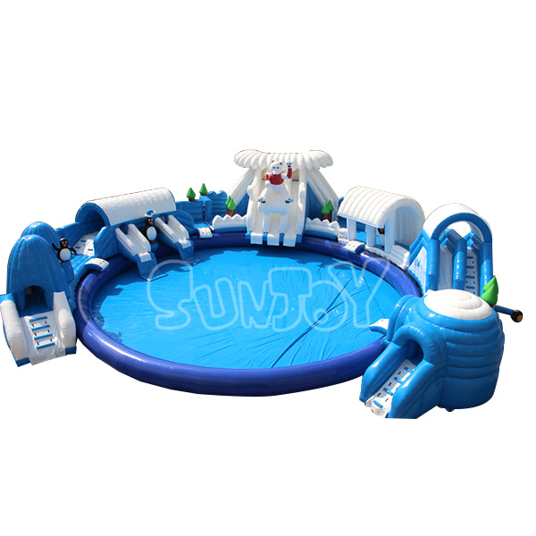 Snow And Ice Inflatable Water Park with Pool SJ-WP16001