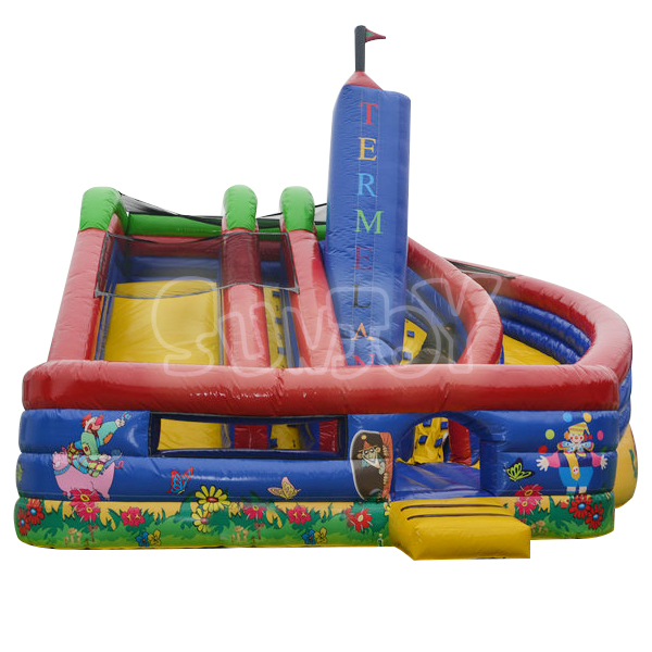 SJ-CO2012011 Inflatable 3 In 1 Combo Bounce House Two Slides