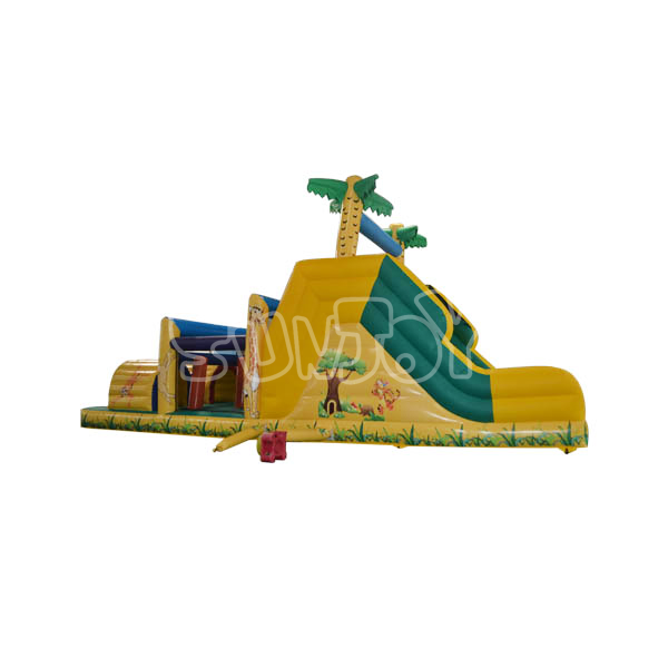 SJ-OB12017 Palm Tree Inflatable Obstacle Course For Sale