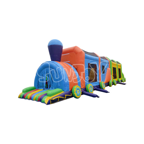 SJ-OB12036 Inflatable Train Obstacle Course Bouncer For Kids