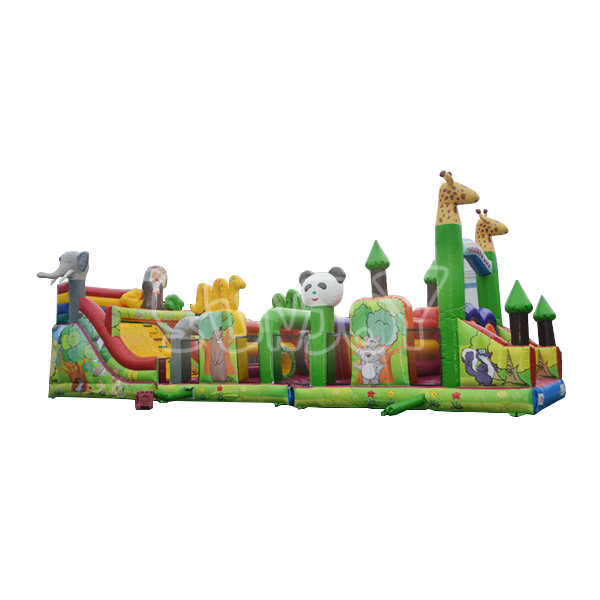 SJ-OB13005 Zoo Inflatable Obstacle Course Playground For Kid