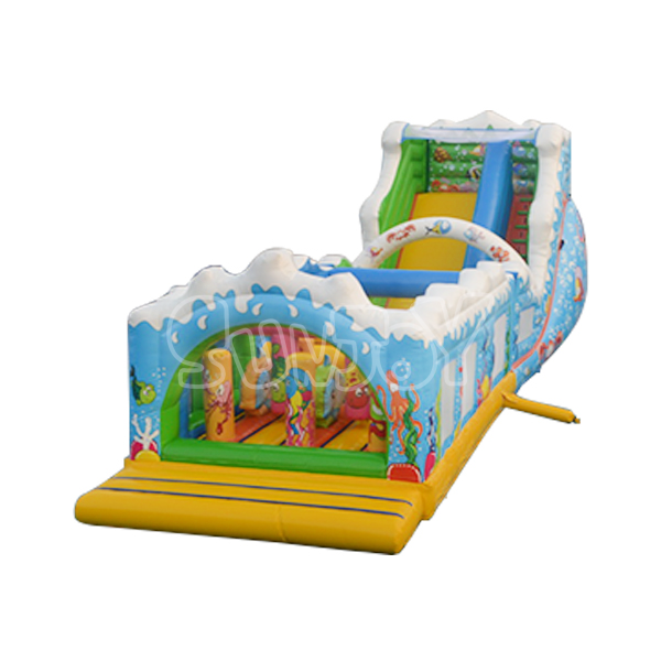 SJ-OB13038 Ocean Inflatable Obstacle Course And Slide Combo