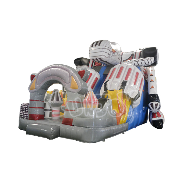 SJ-SL13038 18' Inflatable Robot Slide Double Lane For Kids