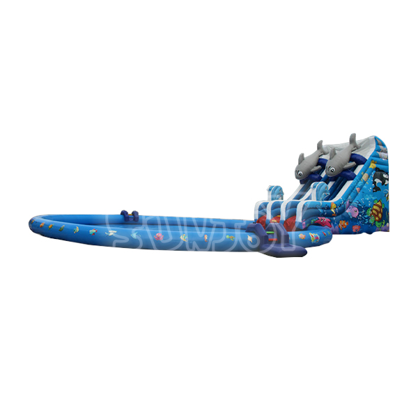 Dolphin Inflatable Slide with Pool