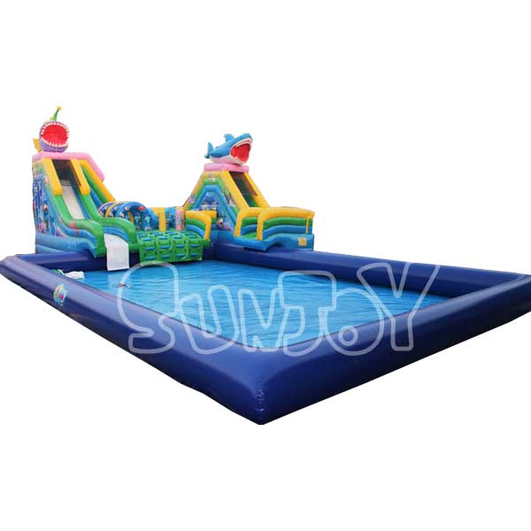 SJ-WSL15011 Inflatable Water Park Moon Bounce Water Slide