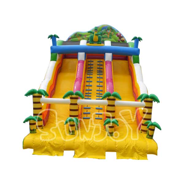 SJ-SL140031 Bright Color Inflatable Tropical Slide For Kids
