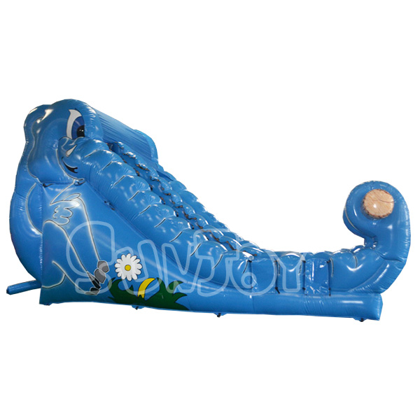 Blue Elephant Inflatable Slide